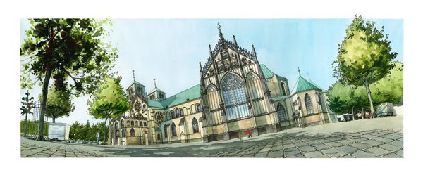 Limitierter Druck - Dom Münster - Bild, Zeichnung
